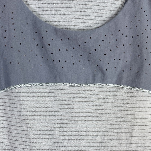 Lululemon Small Gray with Blue/Gray Split Back Running Yoga Fitness Tank Top. - Picture 2 of 7